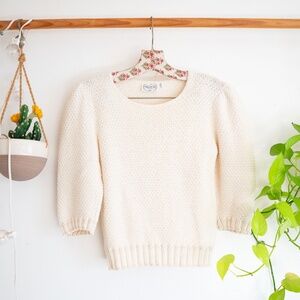 VINTAGE Regatta 100% Cotton Puff Sleeve Top